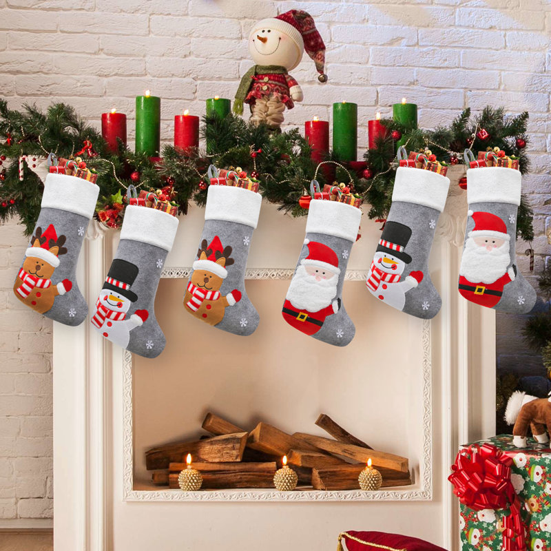 Bring Home Furniture 6 Piece Christmas Stocking Set, Xmas Holiday